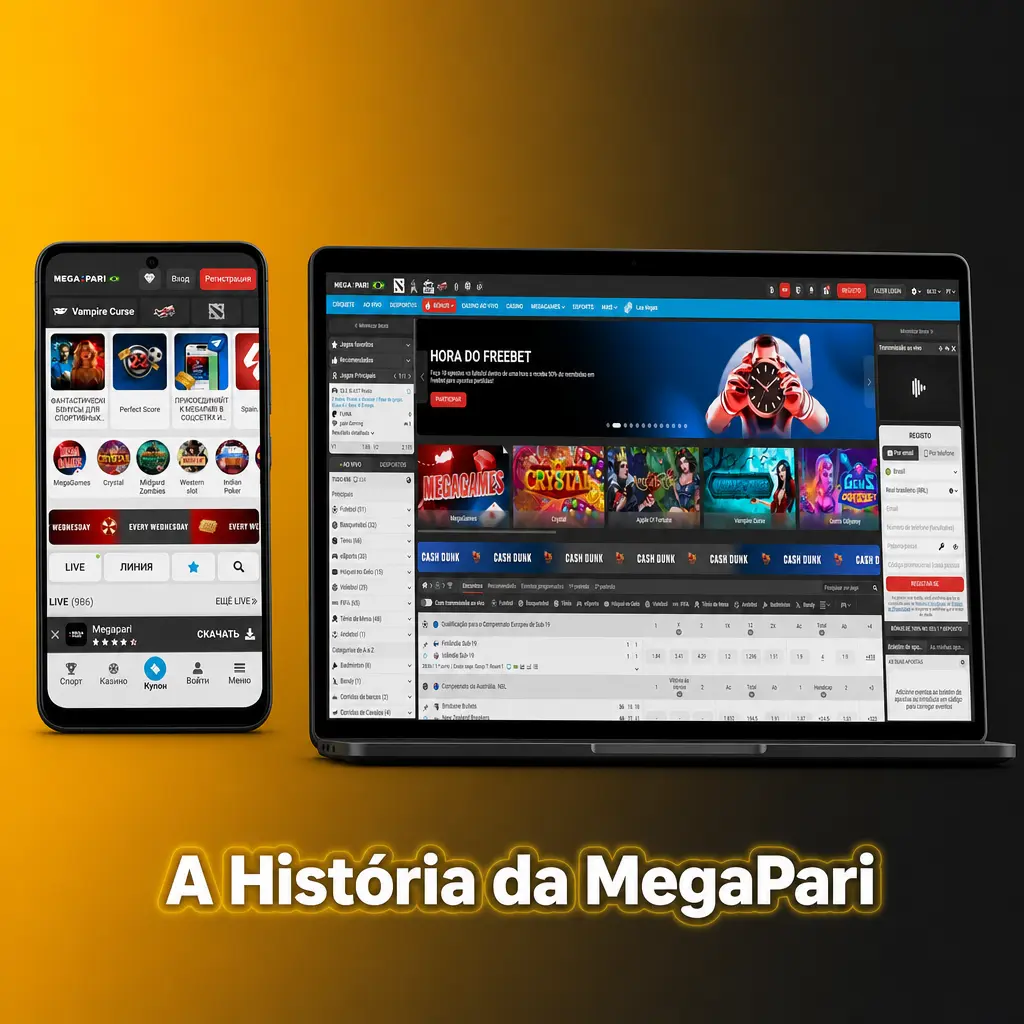 Logo e história da MegaPari, plataforma de apostas online fundada em 2019 com licença de Curaçao