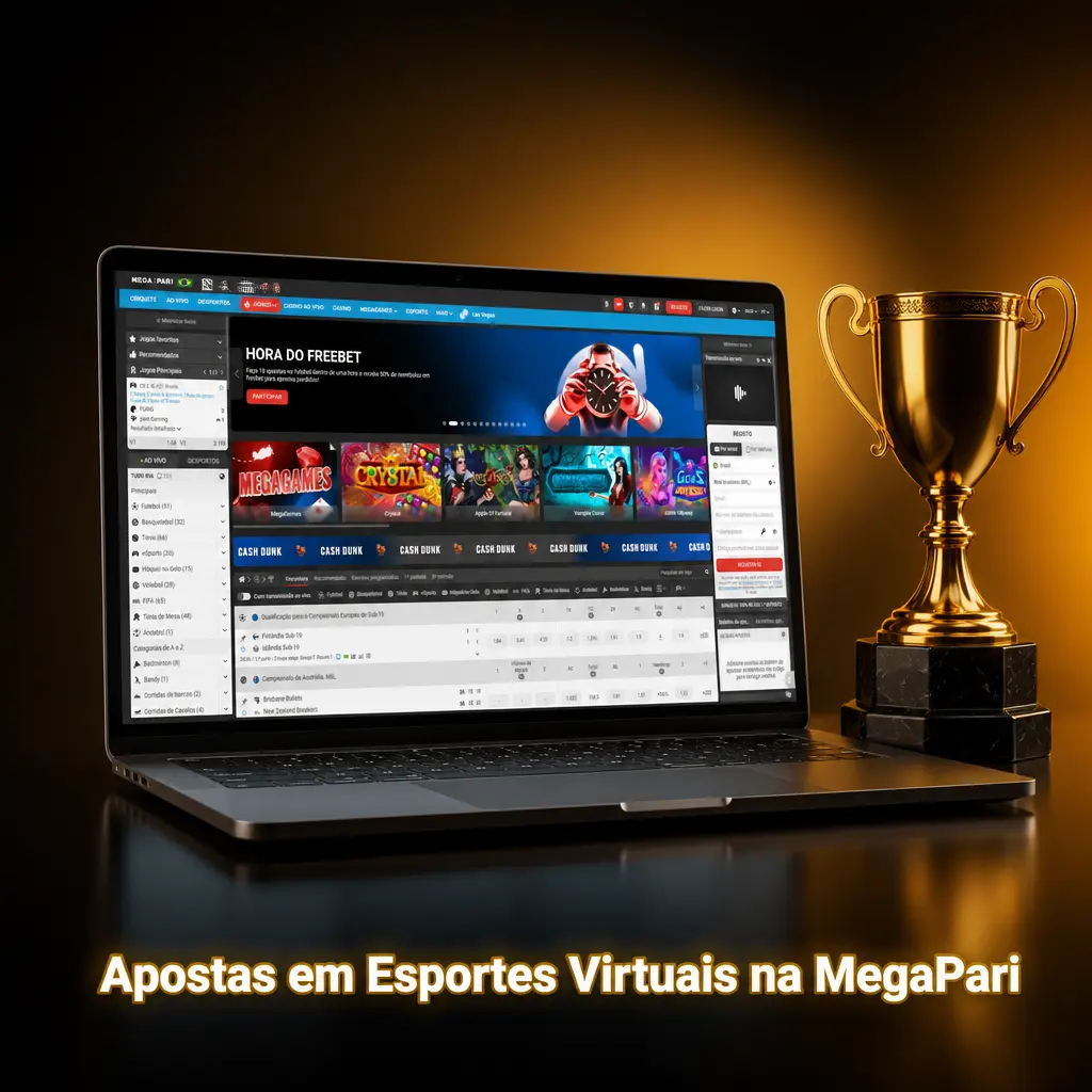 Apostas em esportes virtuais na MegaPari: futebol, tênis, basquete e corridas disponíveis 24h