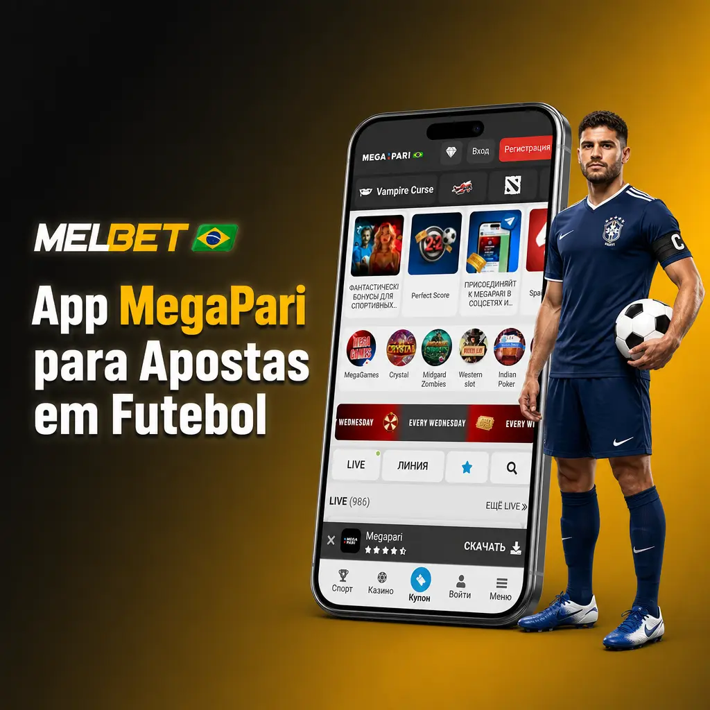 App MegaPari para apostas em futebol disponível no Android e iOS com mercados ao vivo e depósito via Pix