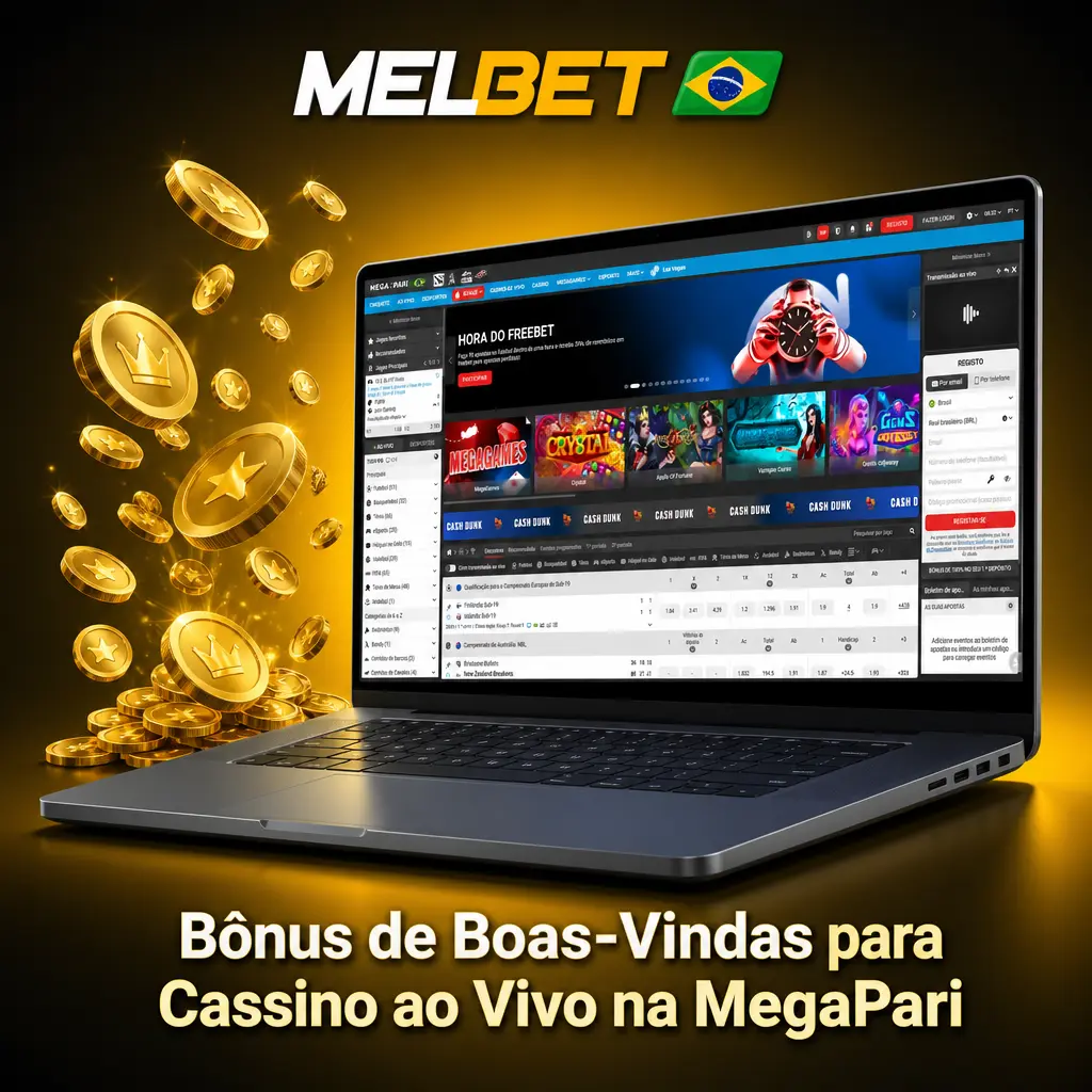 Bônus de boas-vindas MegaPari: 100% no primeiro depósito até R$1.200 para cassino ao vivo