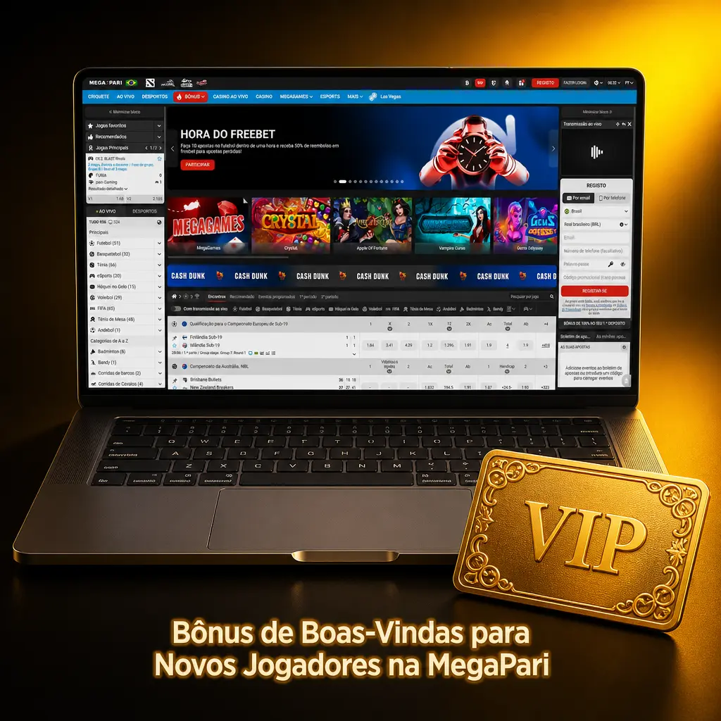 Bônus de boas-vindas MegaPari: 100% até R$1.200 no primeiro depósito para novos jogadores no Brasil
