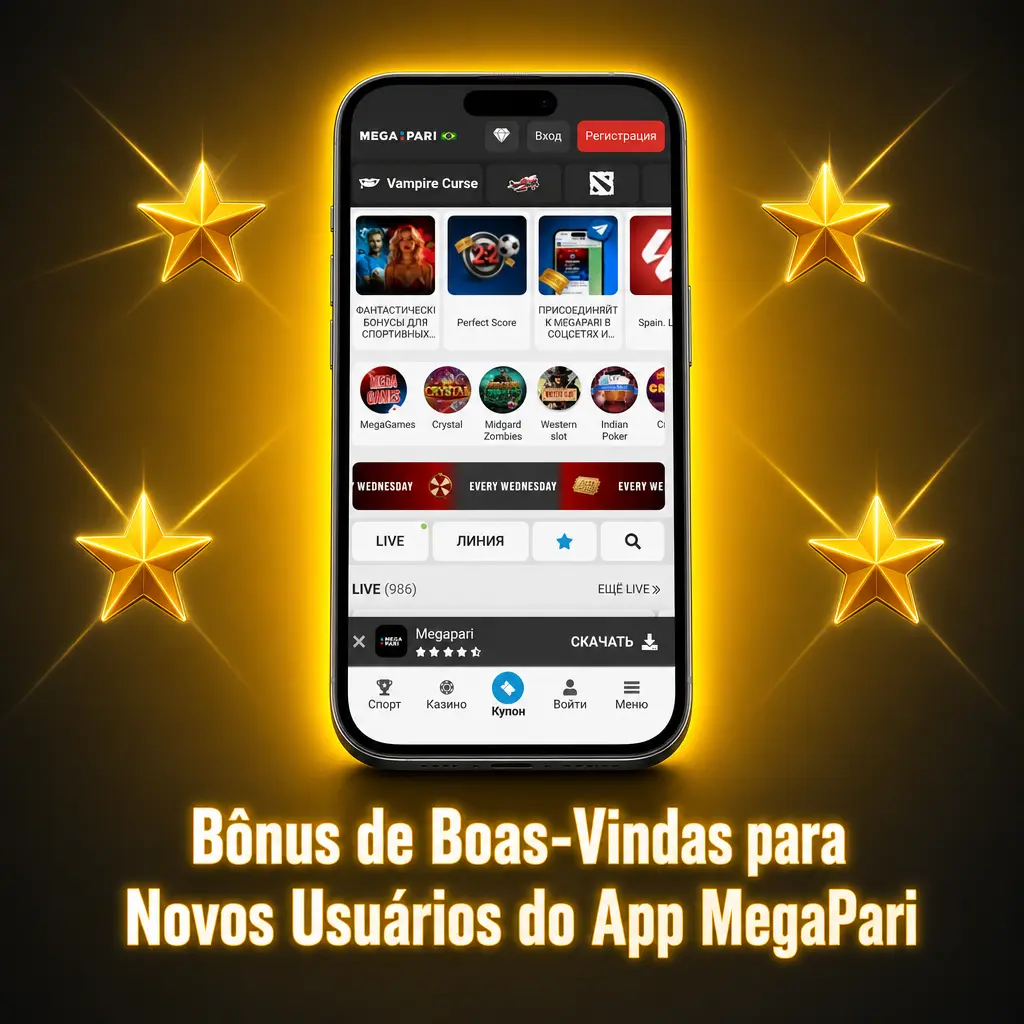 Bônus de boas-vindas MegaPari: 100% até R$1.200 em esportes ou cassino com 150 rodadas grátis