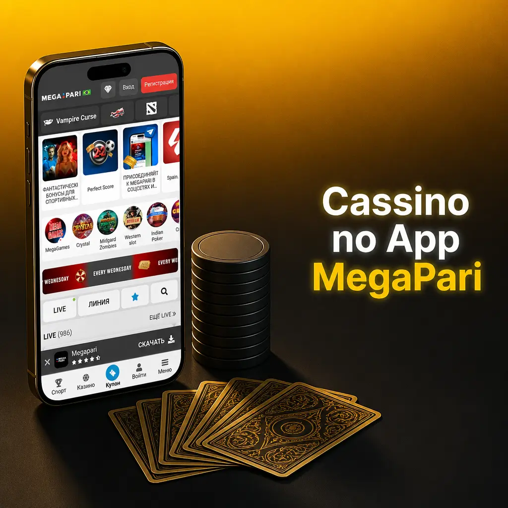 Cassino no app MegaPari com mais de 8.000 jogos, slots, roleta e blackjack com dealers ao vivo em tempo real