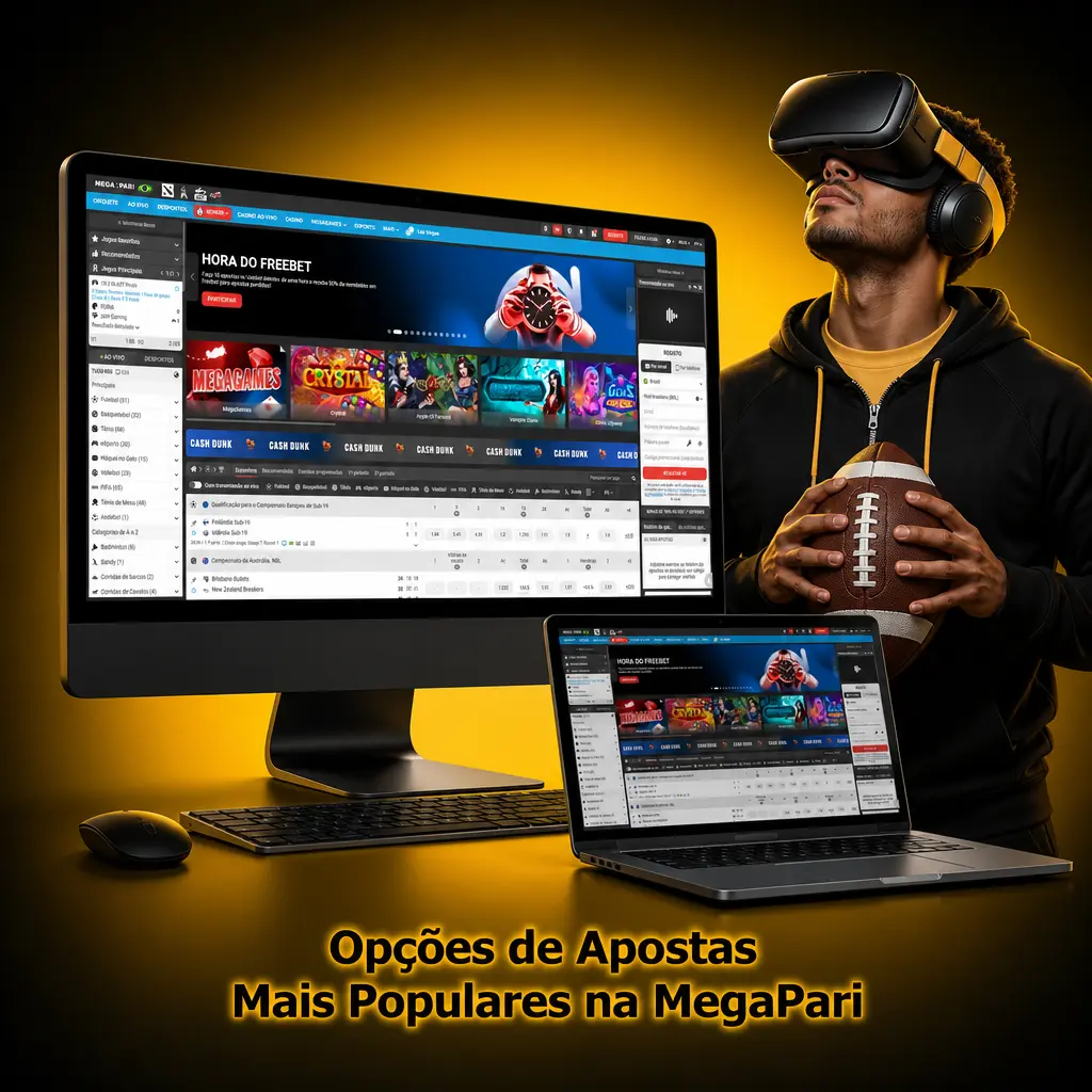 Opções de apostas ao vivo, múltiplas e pré-jogo na MegaPari com odds competitivas e cobertura esportiva completa