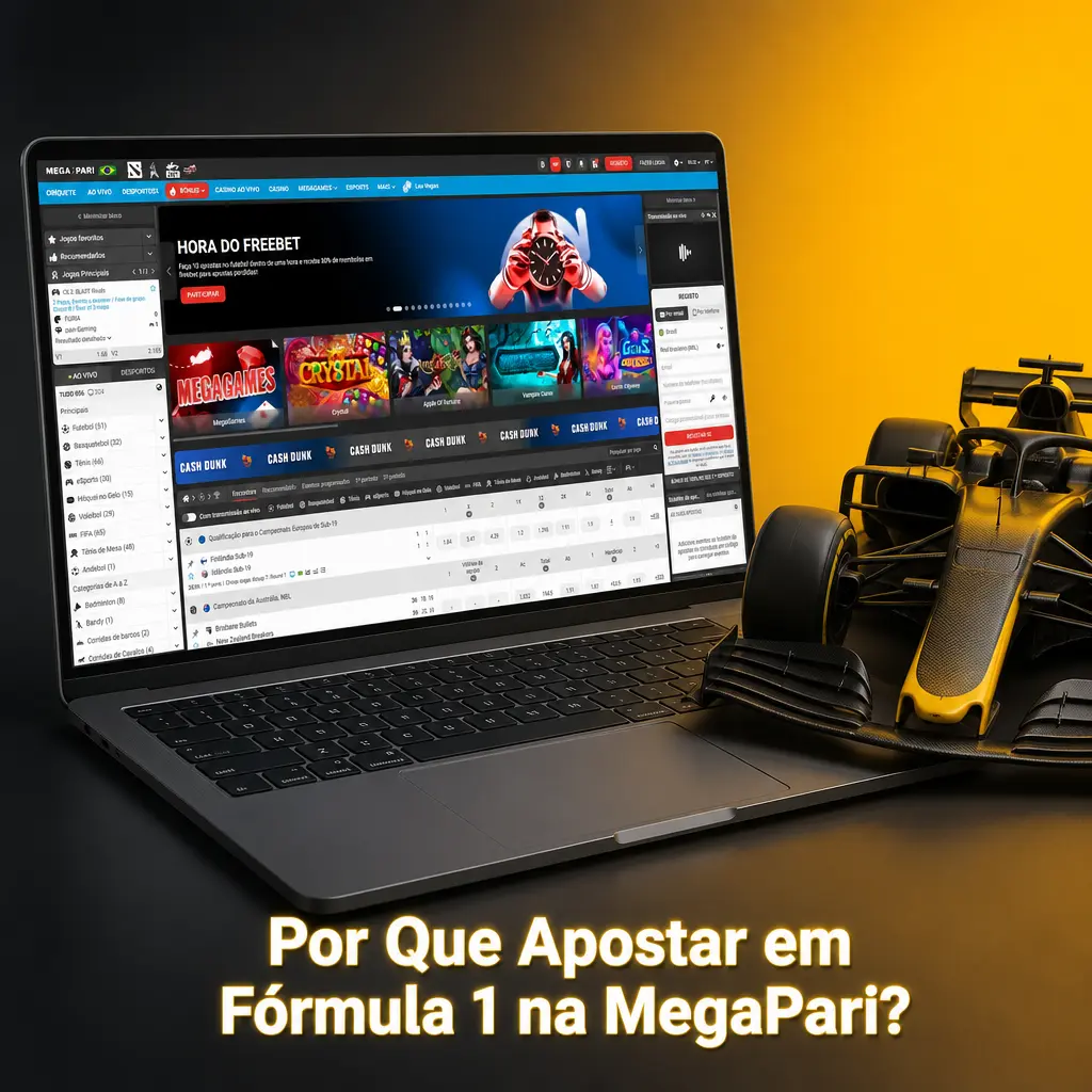 Plataforma MegaPari com apostas em Fórmula 1, odds ao vivo, bônus e pagamentos via Pix em BRL