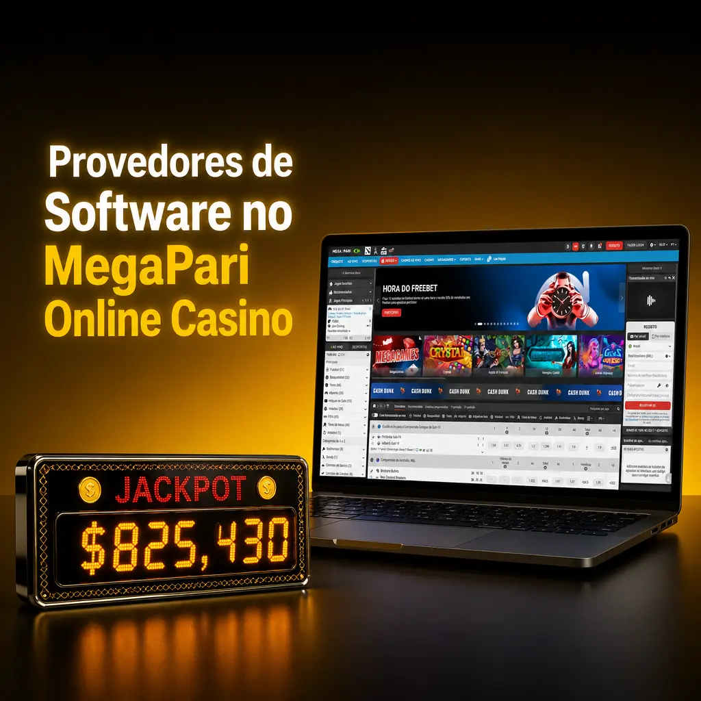Logos dos provedores de software do MegaPari Casino, incluindo Pragmatic Play, NetEnt e Evolution Gaming